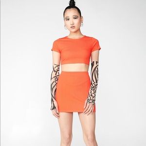 dolls kill orange two piece 🔥